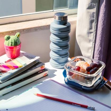 Imagem de Garrafa Dagg Eco Retrátil Silicone Dobrável 500ml Mini Squeeze Garrafinha Escola Merendeira Lanche