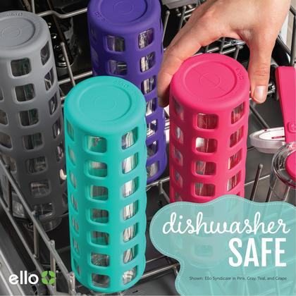 Imagem de Garrafa de Água de Vidro Ello Syndicate 600ml - Tampa Giratória Cinza