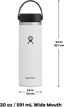 Imagem de Garrafa de água Hydro Flask 600ml Wide Mouth Moonshadow