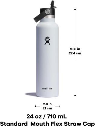 Imagem de Garrafa de água Hydro Flask Standard 710 mL com tampa de palha flexível