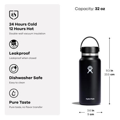 Imagem de Garrafa de água Hydro Flask Wide Flex Cap 946 ml Aloe Green