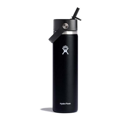 Imagem de Garrafa de água Hydro Flask Wide Flex Straw Cap 700mL preta