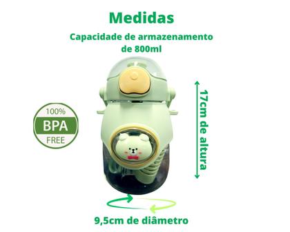 Imagem de Garrafa de Agua Infantil 800ml Com Infusor  Antivazamento