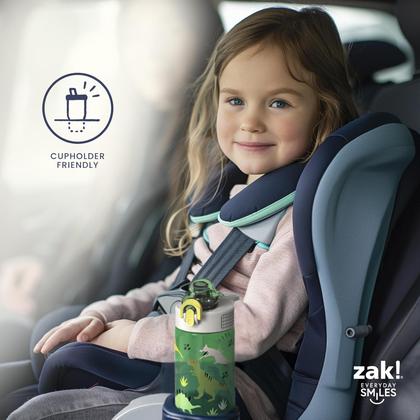 Imagem de Garrafa de água infantil Zak Designs Bluey Sage para escola ou viagem, garrafa de água de plástico durável de 16 onças com canudo, alça e capa pop-up à prova de vazamentos, pacote com 2 unidades (Bluey e Bingo)