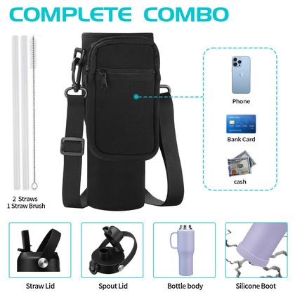 Imagem de Garrafa de água isolada DIGJUPER 32 onças 40 onças com alça roxa