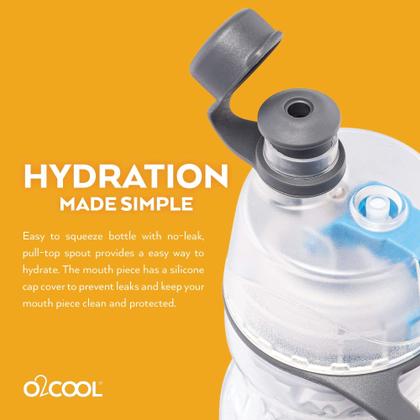 Imagem de Garrafa de água O2COOL Mist 'N Sip Misting 2 em 1, 600 mL, pacote com 2