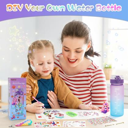 Imagem de Garrafa de água PERRYHOME Decore Your Own Mermaid Girls 4-10y