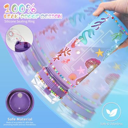 Imagem de Garrafa de água PERRYHOME Decore Your Own Mermaid Girls 4-10y