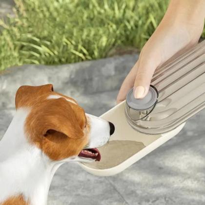 Imagem de Garrafa De Água Portátil Para Cães Gatos Pets Porta Ração Agua Bebedouro Dispensador 3 Em 1 200L