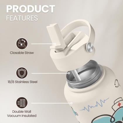 Imagem de Garrafa de água SANDJEST 946ml em aço inoxidável isolada