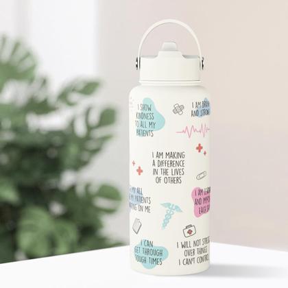 Imagem de Garrafa de água SANDJEST 946ml em aço inoxidável isolada