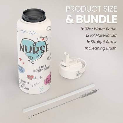 Imagem de Garrafa de água SANDJEST 946ml em aço inoxidável isolada