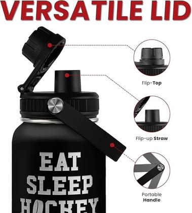 Imagem de Garrafa de água SANDJEST Ice Hockey Ice Hockey Isolada Inox 946mL