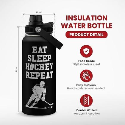 Imagem de Garrafa de água SANDJEST Ice Hockey Ice Hockey Isolada Inox 946mL