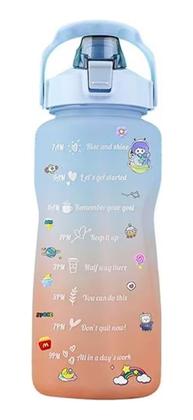 Imagem de Garrafa de Água Squeeze Motivacional Com Adesivos 2L Degradê Várias Cores