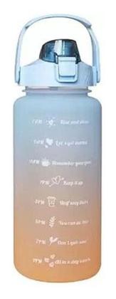 Imagem de Garrafa de Água Squeeze Motivacional Com Adesivos 2L Degradê Várias Cores