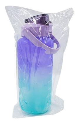 Imagem de Garrafa de Água Squeeze Motivacional Com Adesivos 2L Degradê Várias Cores