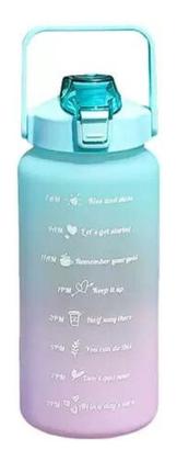 Imagem de Garrafa de Água Squeeze Motivacional Com Adesivos 2L Degradê Várias Cores