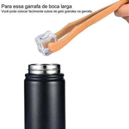 Imagem de Garrafa De Agua Térmica Inoxidável Para Bebidas Quentes Ou Frias Com Alça Academia Escola A Prova De Vazamento