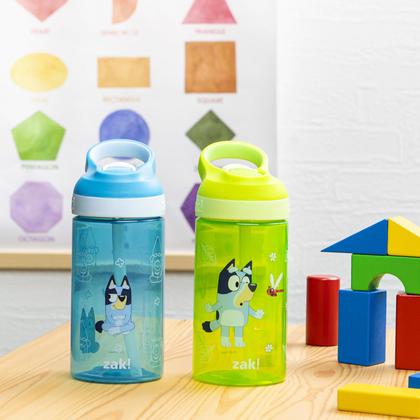 Imagem de Garrafa de água Zak Designs Bluey Atlantic 473 ml para crianças, pacote com 2 unidades