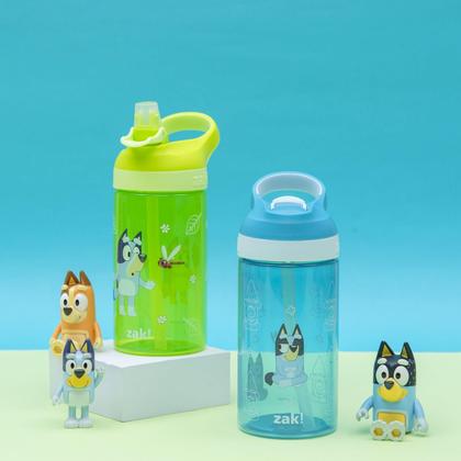 Imagem de Garrafa de água Zak Designs Bluey Atlantic 473 ml para crianças, pacote com 2 unidades