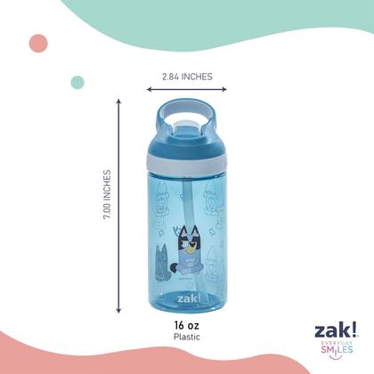 Imagem de Garrafa de água Zak Designs Bluey Atlantic 473 ml para crianças, pacote com 2 unidades