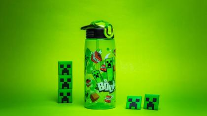 Imagem de Garrafa de água Zak Designs Minecraft 750 ml com canudo e alça