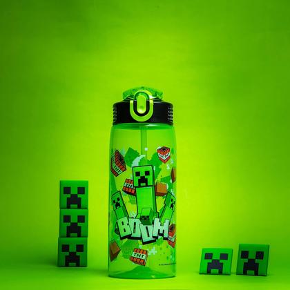 Imagem de Garrafa de água Zak Designs Minecraft 750 ml com canudo e alça
