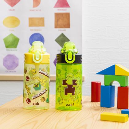 Imagem de Garrafa de água Zak Designs Minecraft Sage Kids 480 ml, pacote com 2