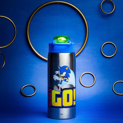 Imagem de Garrafa de água Zak Designs Sonic the Hedgehog 560ml em aço inoxidável