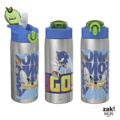 Imagem de Garrafa de água Zak Designs Sonic the Hedgehog 560ml em aço inoxidável