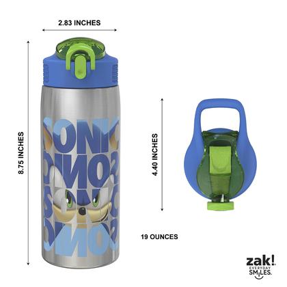 Imagem de Garrafa de água Zak Designs Sonic the Hedgehog 560ml em aço inoxidável