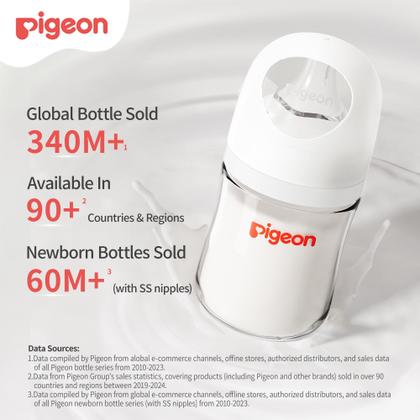 Imagem de Garrafa de amamentação de vidro PIGEON Wide Neck 160mL Anti-Colic (x2)