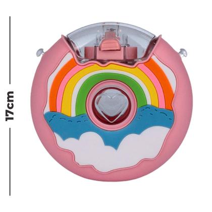 Imagem de Garrafa De Donut Colorida Rosquinha Com Canudo E Alça 380ml