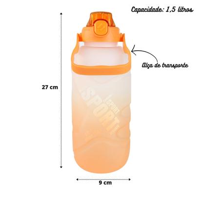 Imagem de Garrafa de plástico degrade com alça 1,5 litros