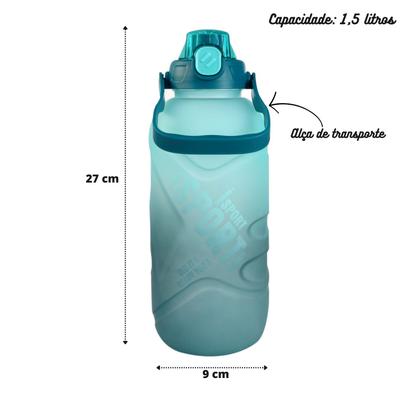 Imagem de Garrafa de plástico degrade com alça 1,5 litros