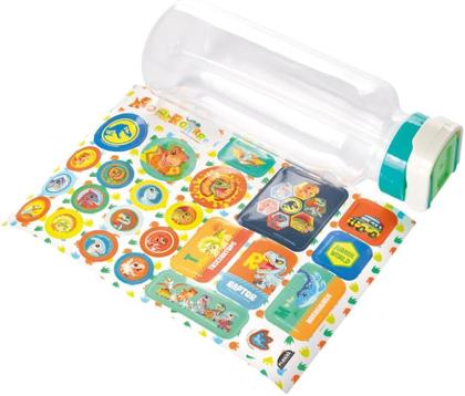 Imagem de Garrafa de Plástico FUN Com Adesivos e Tampa Automática 600 ml - Jurassic Baby