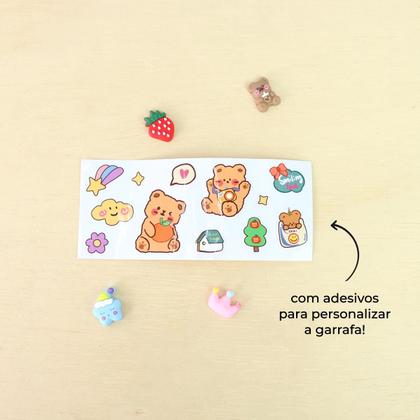 Imagem de Garrafa de plástico redonda com canudo e alça 1200ml