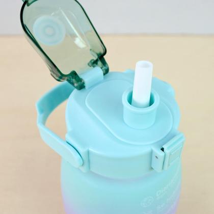 Imagem de Garrafa de plástico redonda com canudo e alça tie dye 1200ml