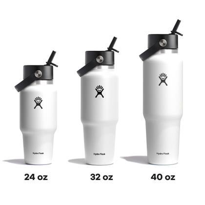 Imagem de Garrafa de viagem Hydro Flask Wide Flex Straw 946 ml branca