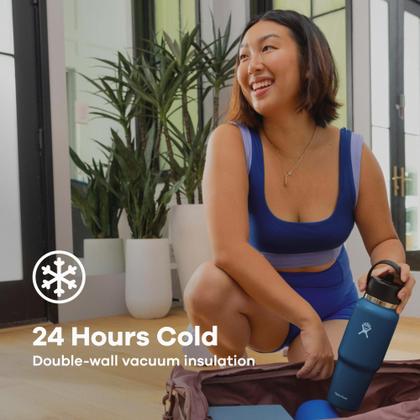 Imagem de Garrafa de viagem Hydro Flask Wide Flex Straw 946 ml branca