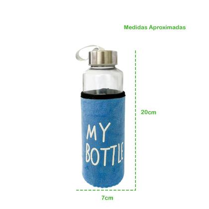Imagem de Garrafa De Vidro Com Capa My Botter Neopreme 400ml Chá Agua