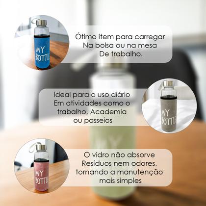 Imagem de Garrafa De Vidro Com Capa My Botter Neopreme 400ml Chá Agua
