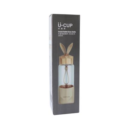 Imagem de Garrafa de vidro rabbit bottle com capa de silicone e tampa plástica