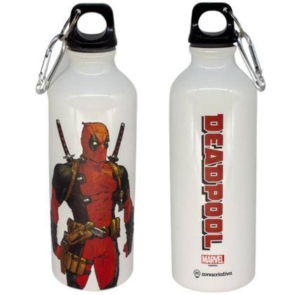 Imagem de Garrafa Deadpool Alumínio Com Mosquetão 500ML Oficial Marvel - Zona Criativa