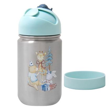 Imagem de Garrafa Flip Térmica Infantil Festa na Floresta com Alça de Silicone - Bup Baby