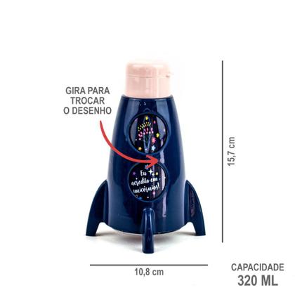 Imagem de Garrafa Foguete 320 ml Garrafinha para Criança