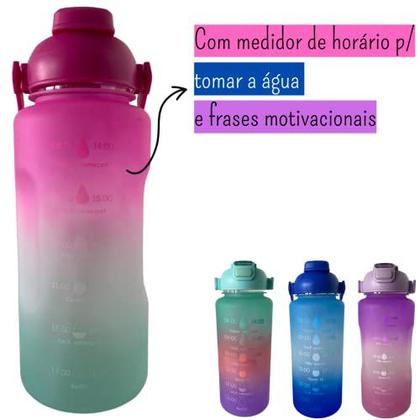 Imagem de Garrafa Galão De Água 2l Squeze tie day Academia Treino Musculação (Rosa)