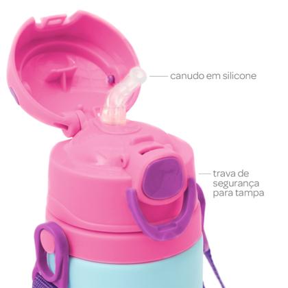 Imagem de Garrafa Garrafinha Infantil De Alumínio C/ Canudo Silicone