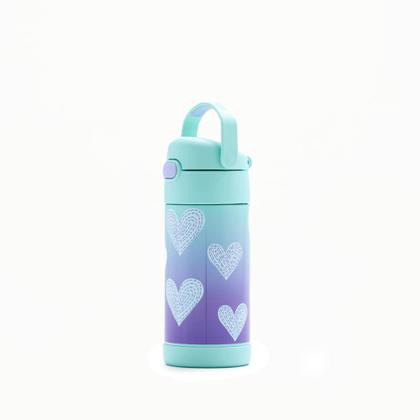 Imagem de Garrafa Garrafinha Térmica Infantil Thermos 355ml Corações